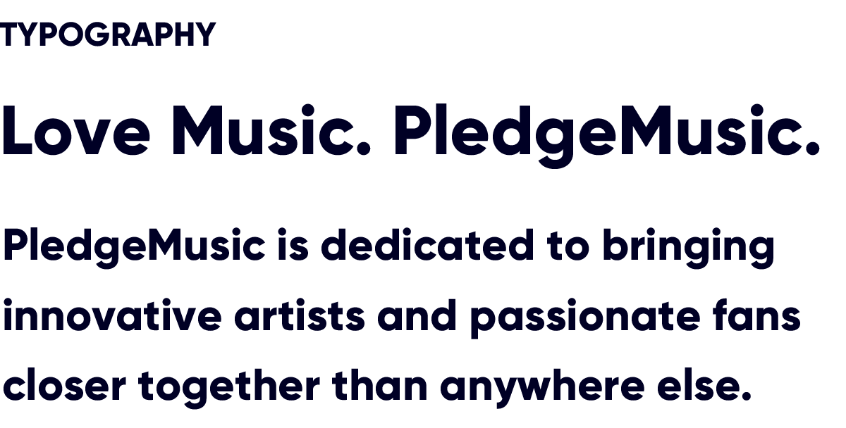 PledgeMusic typography styles
