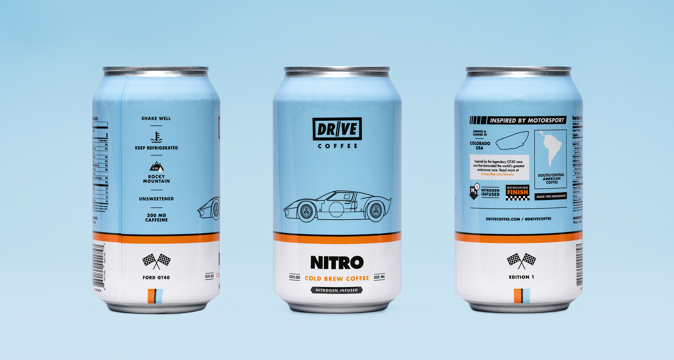 A photograph of each view of the Nitro Drive Coffee Can
