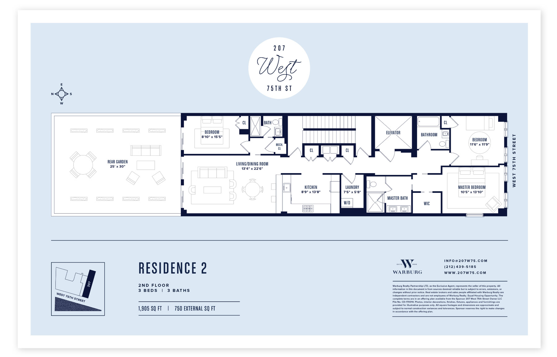 Line drawing of floorplans of residence 2