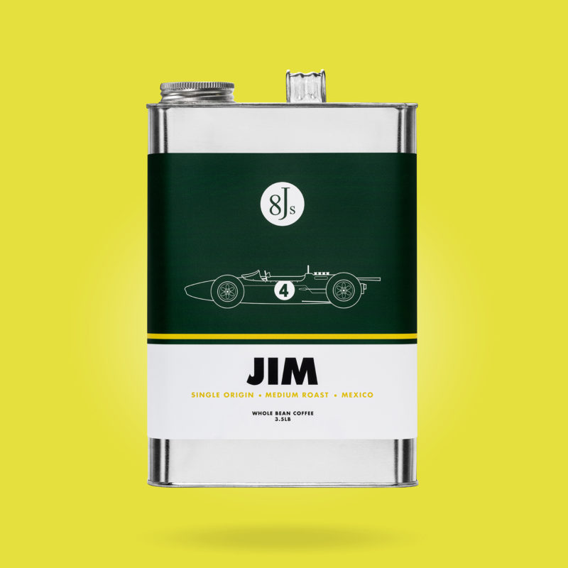 A photo of a Drive Coffee coffee can floating — JIM beans