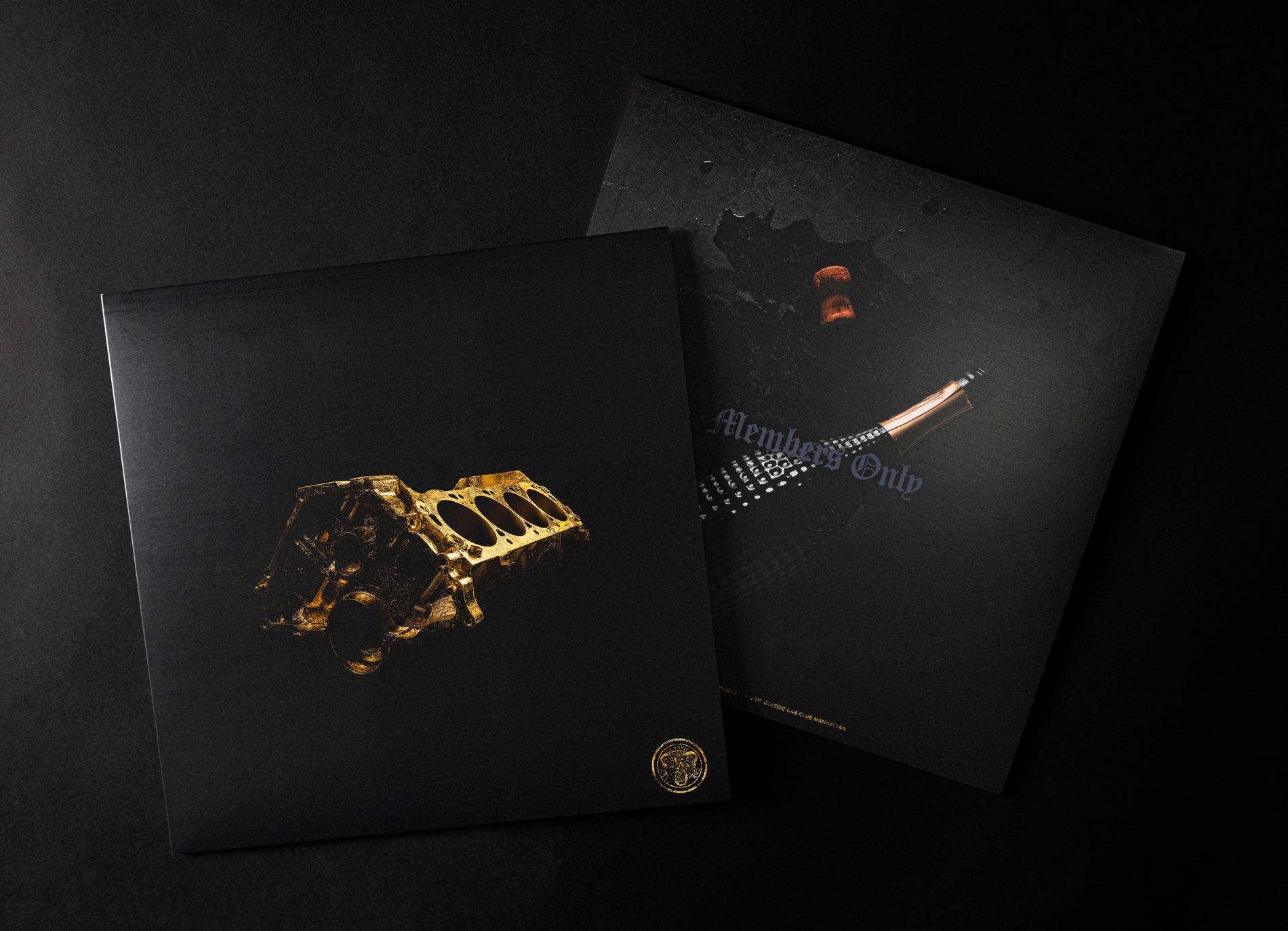 A photograph of the members only album packaging — front and back views of the vinyl record.