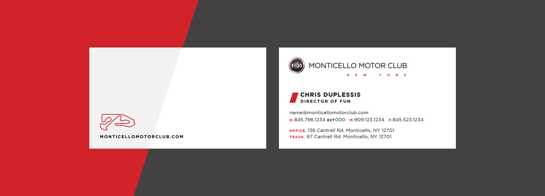 A front and back view of a MMC business card