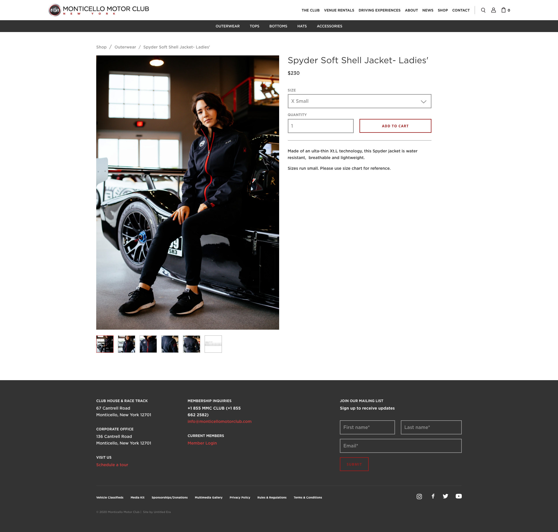 A screenshot of the MMC website Shop product page for desktop