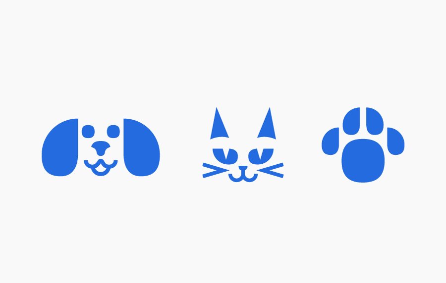 beavet branding icons — dog, cat and paw print
