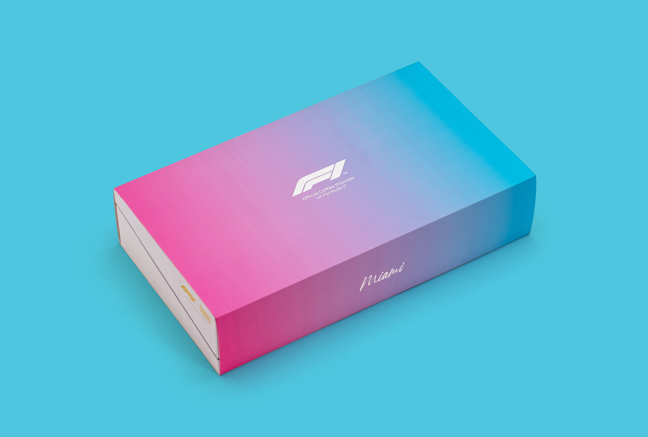 A full view of the packaging. The box is covered by a slipcase with the Formula 1 logo centered.